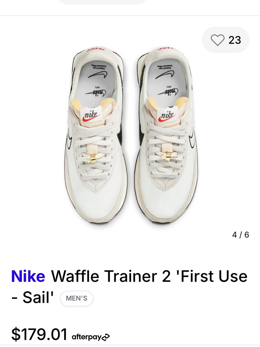 Nike Men's Waffle Trainer 2 in Sail with Black Accents